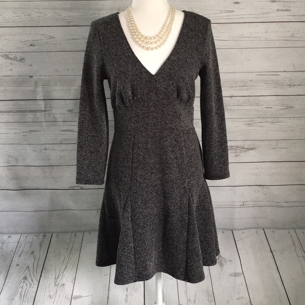 Free People Heart Stopper Gray Tweed Skater Dress